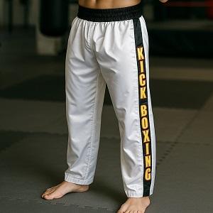 FIGHT-FIT - Kick-Boxing Hosen / Satin / Kick-Boxing / Weiss / Large