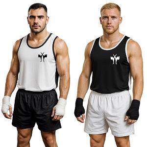 FIGHTERS - Boxing Shirt / Reversable / Schwarz + Weiss / XL
