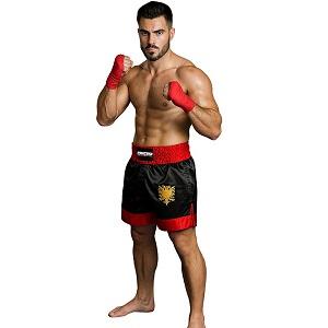 FIGHTERS - Muay Thai Shorts / Albanien-Shqipëri / Schwarz / Large