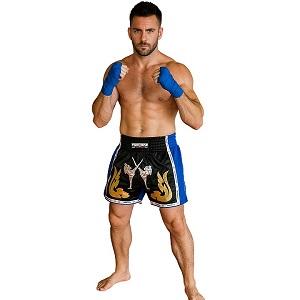 FIGHTERS - Thaibox Shorts / Elite Fighters / Schwarz-Blau / XS